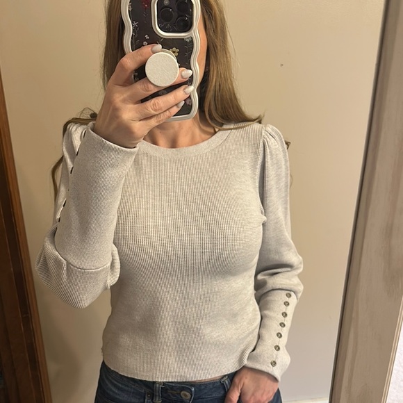 Sewn + Seen Tops - Women's Gray Long Sleeve Top